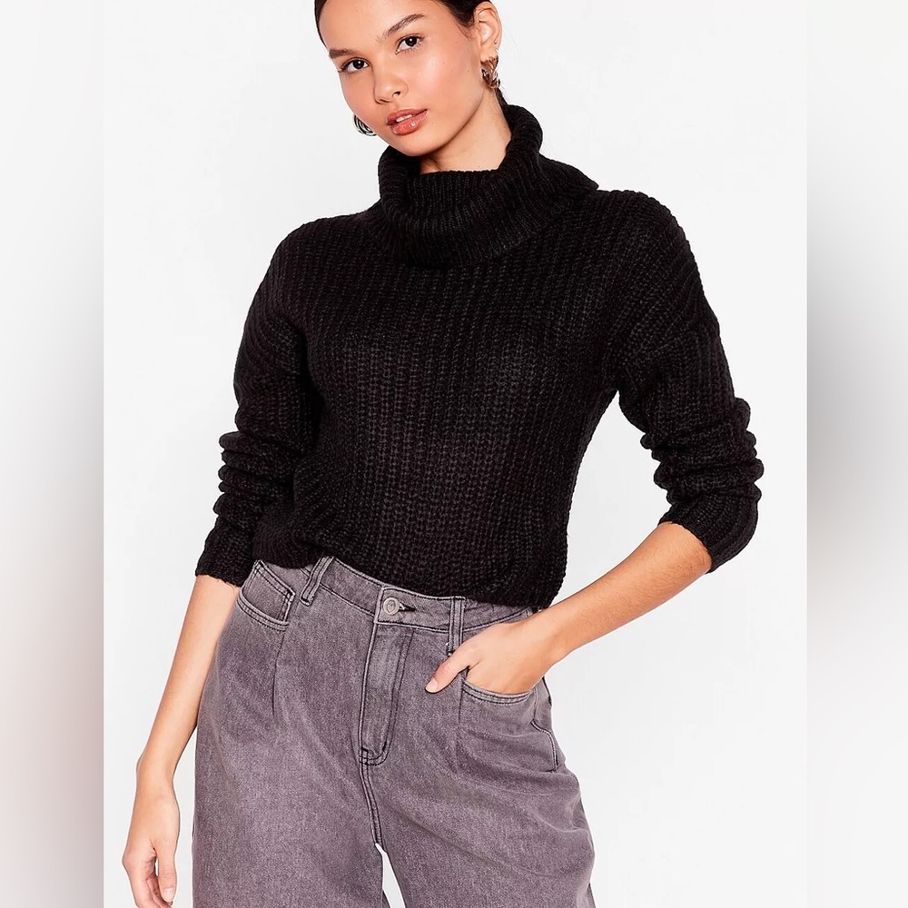 NWT nasty gal black turtleneck sweater